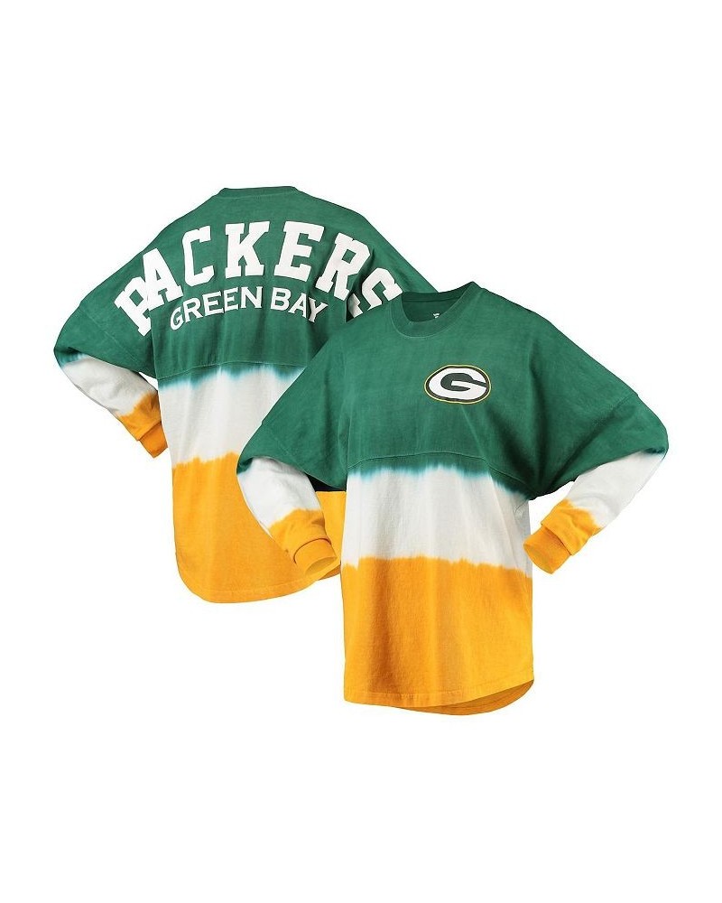 Women's Branded Green and Gold Green Bay Packers Ombre Long Sleeve T-shirt Green, Gold $34.00 Tops