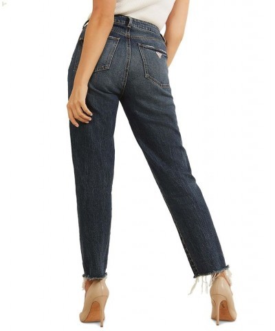 Women's FRAYED MOM JEANS Rubicon Dark $40.39 Jeans