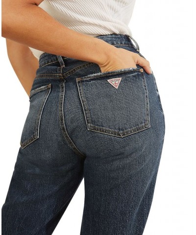 Women's FRAYED MOM JEANS Rubicon Dark $40.39 Jeans