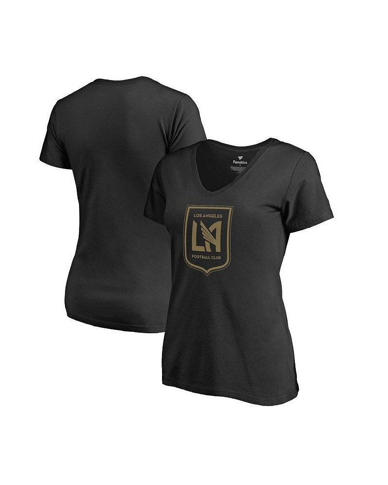 Women's Branded Black LAFC Logo Primary V-Neck T-shirt Black $16.80 Tops