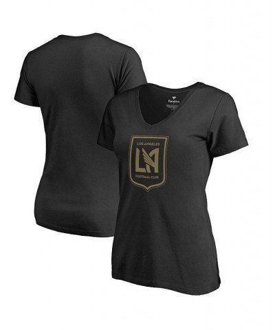 Women's Branded Black LAFC Logo Primary V-Neck T-shirt Black $16.80 Tops