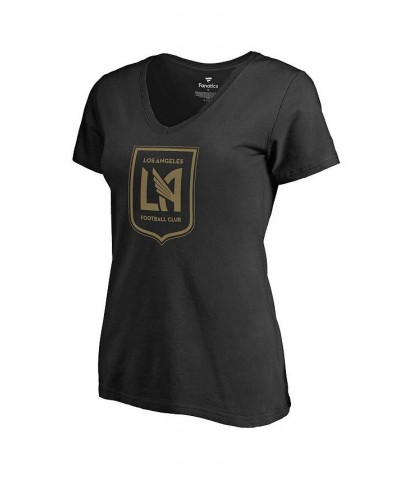 Women's Branded Black LAFC Logo Primary V-Neck T-shirt Black $16.80 Tops