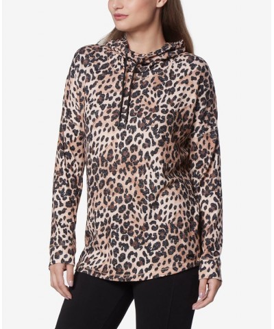 Women's Long Sleeve Printed Cowl Neck Tunic Top Mojave Leopard $33.29 Tops