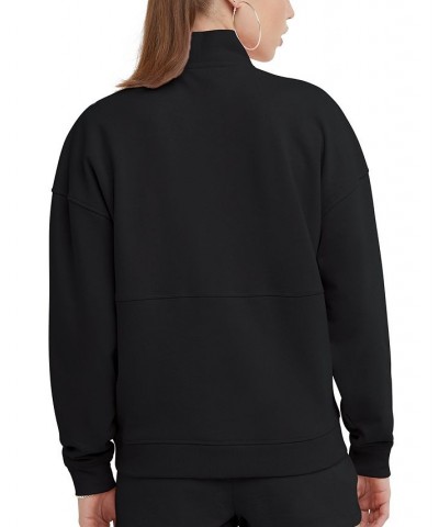 Women's Campus French Terry Quarter-Zip Top Black $38.50 Tops