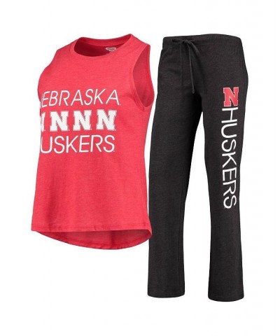 Women's Scarlet Black Nebraska Huskers Team Tank Top and Pants Sleep Set Scarlet, Black $33.14 Pajama