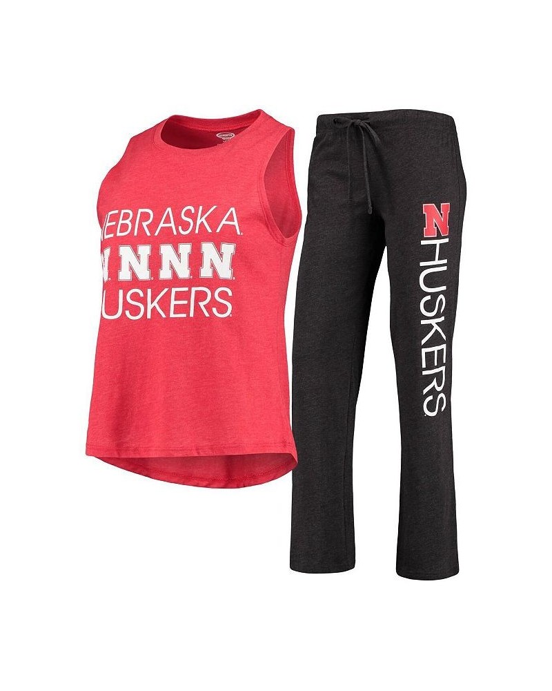 Women's Scarlet Black Nebraska Huskers Team Tank Top and Pants Sleep Set Scarlet, Black $33.14 Pajama