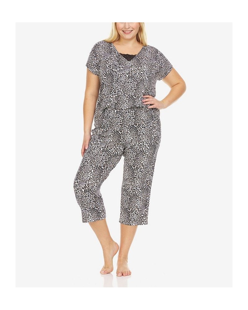 Plus Size Tiffany Knit 2 Piece Pajama Set Cream $23.00 Sleepwear