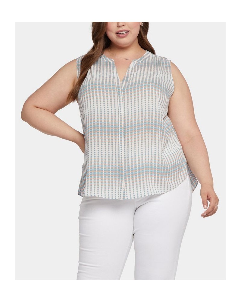 Plus Size Sleeveless Pintuck Blouse Azure Orac $25.15 Tops