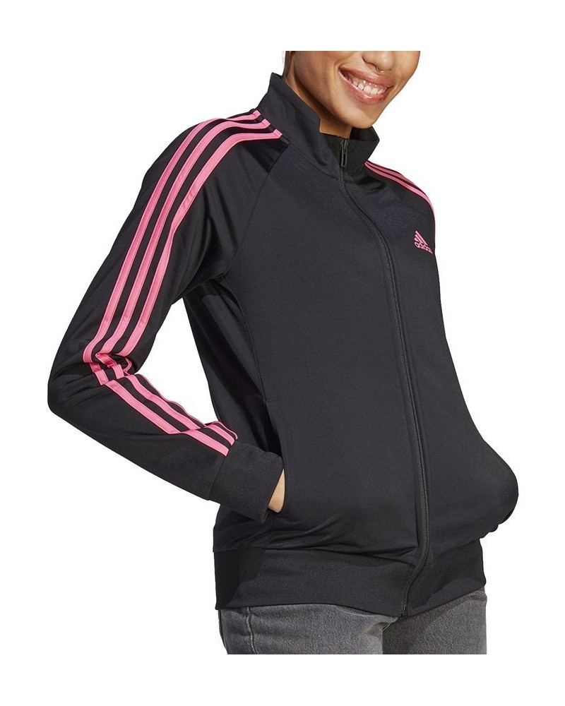 Women's 3-Stripe Tricot Track Jacket XS-4X Black/pulse Magenta $21.01 Jackets