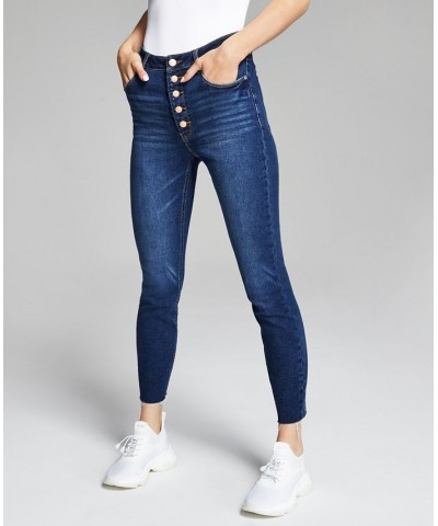 Women's Perfect Skinny Exposed Button Blue $17.73 Jeans