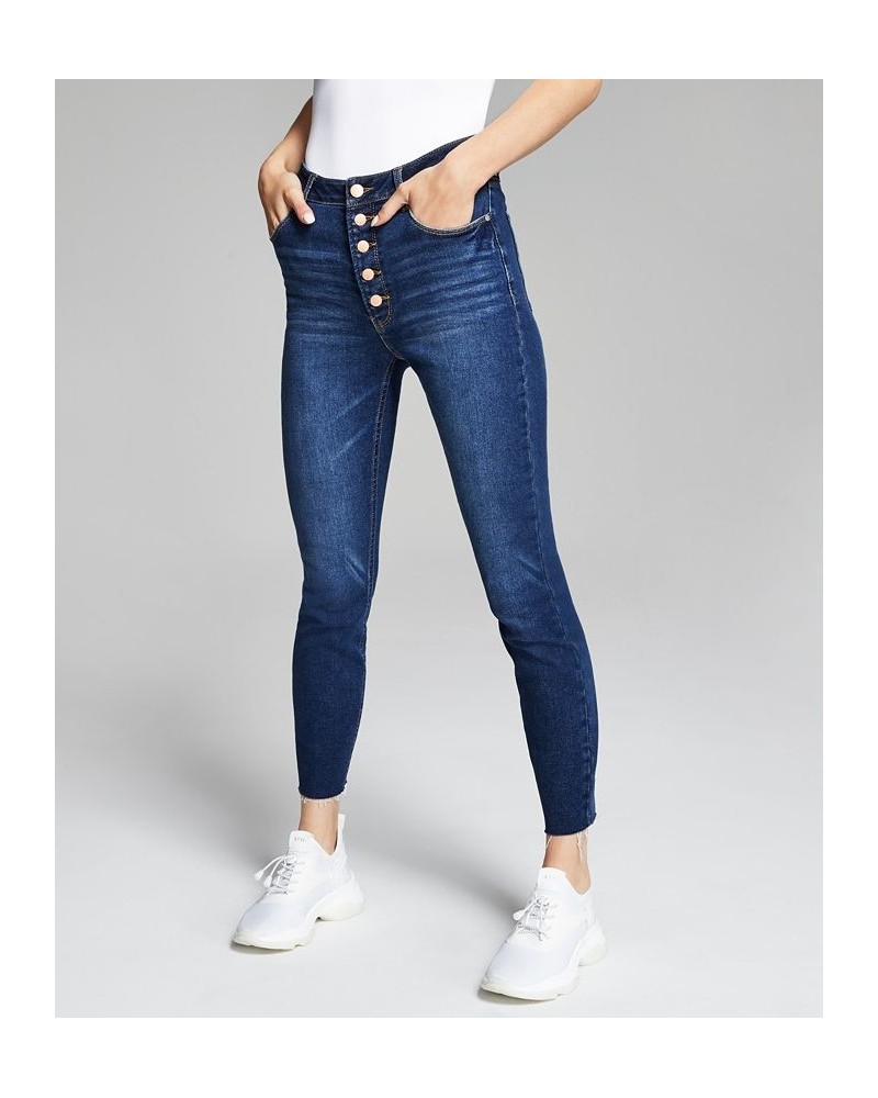 Women's Perfect Skinny Exposed Button Blue $17.73 Jeans