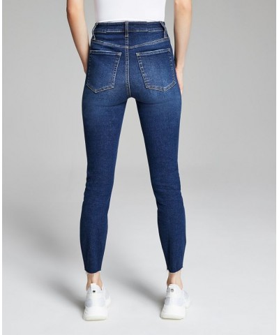 Women's Perfect Skinny Exposed Button Blue $17.73 Jeans